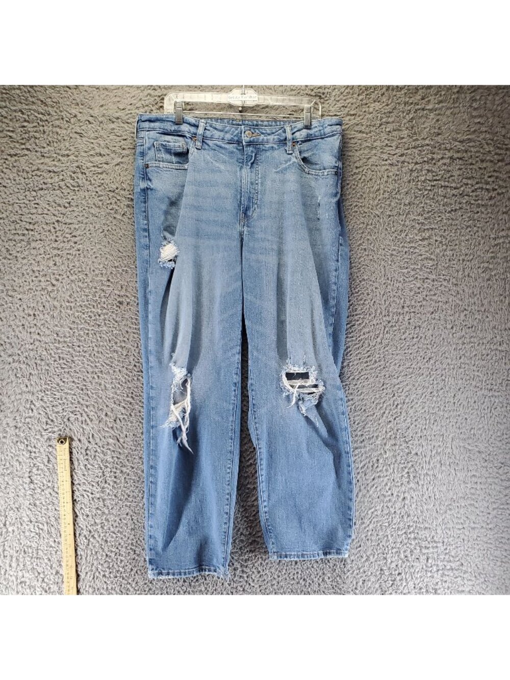 Old Navy Jeans Womens 16 Blue OG Loose Distressed Straight Stretch Denim *Read*